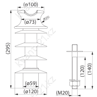SDI82.1M20 изолятор опорный композитный 1